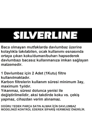 Silverline Uyumlu Esty 2240 Davlumbaz 1190 1390 Aspiratör Karbon Filtre - 361135940