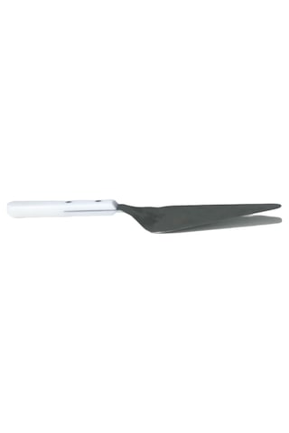 Üçgen Uçlu Çelik Spatula Beyaz Saplı Ergonomik Pasta Börek Servis