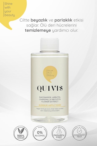 Quivis Gözenek Sıkılaştırıcı Aydınlatıcı Etkili Glikolik Asit Tonik 200 ML