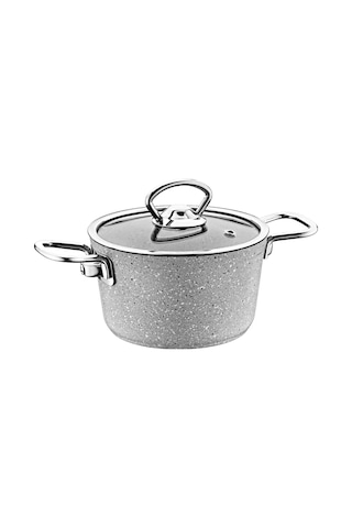 3111 2 Parça Bio Granit Mini Tencere 16x8,5 Cm Gri Gri