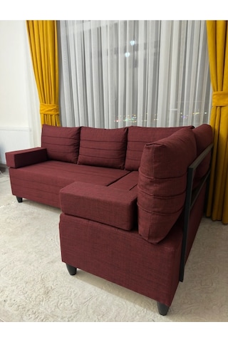 Modern Style Home Köşe Takımı Bordo Modernk024