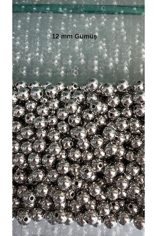 100 Gram - İnci Boncuk - 12 Mm Renk : Gümüş