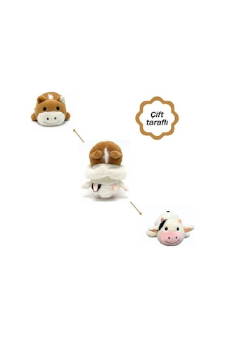 Kızılkaya Çift Taraflı İnek Peluş Oyuncak 23 Cm 2505152 Çok Renkli