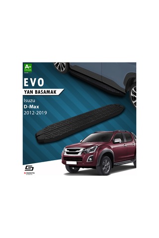 S-dizayn Isuzu D-max 2 Evo Siyah Yan Basamak 203 Cm 2012-2019