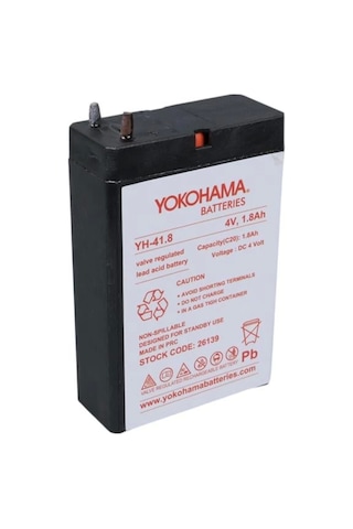 Yokohama Yh-41.8 4 Volt - 1.8 Amper Akü 50x76x22 Mm