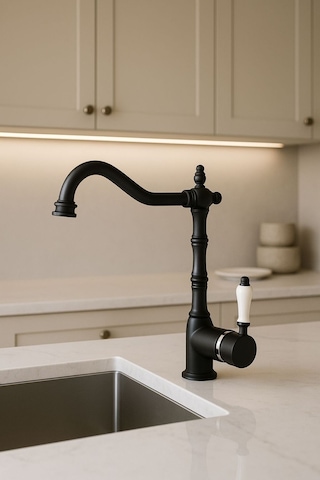 Rudi Armatür Rustik Siyah Modern Eviye Bataryası Siyah