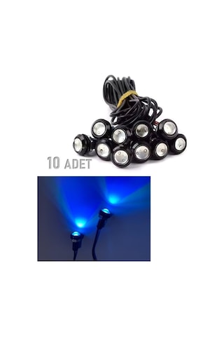 10 Adet Ayna Altı Lamba Kartal Göz Gündüz Ledi Buz Mavi