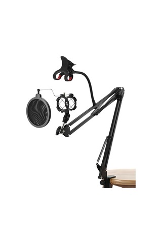Nb39 Pro Masa Tipi Mikrofon Standı, Pop Filtre, 70 Cm
