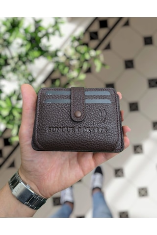 Visso 8600 Hakiki Deri Kartlık Erkek & Kadın Çanta Kahve Gutty