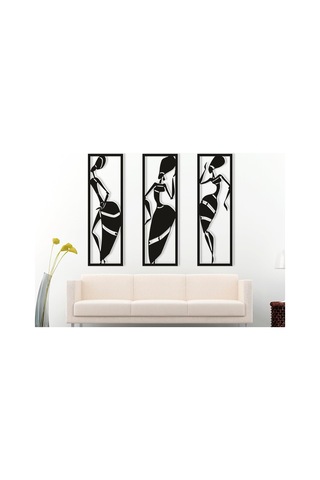 Afrikan Kadın 3'lü 3d Duvar Dekoru - Şık Ve Minimalist Tasarım 20cm