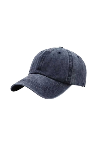 Tezzgelsin Unisex Eskitme Vintage Pamuklu Ayarlanabilir Beyzbol Kep Şapka 2'li Set Lacivert - Kırmızı
