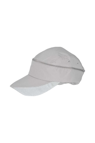 Tezzgelsin Unisex Mikro Kumaş Fermuarlı Sporcu Koşu Tenis Şapkası Vizör Şapka Gri