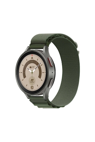 Galaxy Watch 42mm Uyumlu Krd-74 20mm Hasır Zore Kordon-yeşil