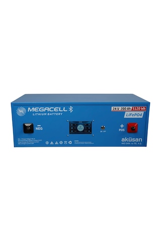 Megacell Lifepo4 25.6v 200ah Bluetooth Dokunmatik Ekran Lityum Demir Fosfat Akü
