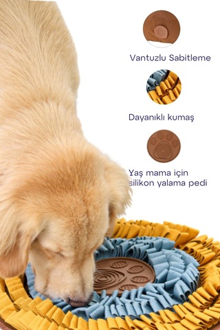 Vantuzlu Snuffle Mat Snuffle Ve Yalama Egzersizi Bir Arada