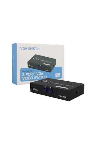 Pm-4263 2 Port Giriş 1 Çıkış Manuel Vga Splitter Toplayıcı Switch 2 Pc 1 Ekran