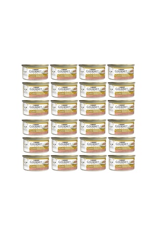Gold Parça Etli Soslu Somonlu Ve Tavuklu Kedi Konservesi 85 Gr X 24 Adet