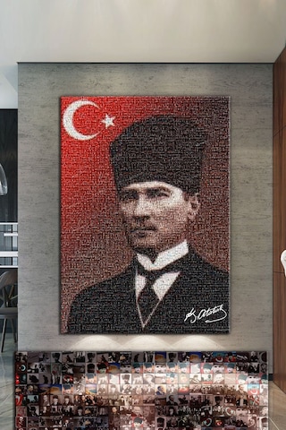 Atatürk Mustafa Kemal Puzzle Kanvas Tablo