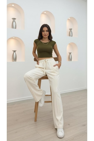 Divinus Crop Top T-shırt Haki