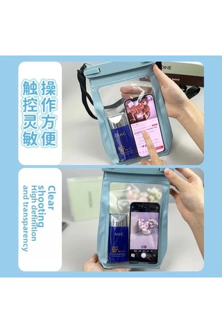 Kosona 8.2 İnç Dokunmatik Ekranlı Su Geçirmez Çanta, Yüzme Akıntı İçin Geniş Hacimli斜跨 Stili, Telefon Ve Eşyalarınızı Korur Beyaz