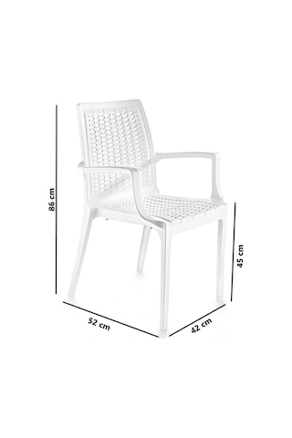 Sy-2524 Örgü Desenli Rattan Bahçe Koltuk Sandalye 4'lü Set