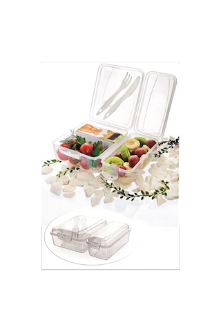 Hobibahçem Takeaway Ergonomik Asorti Çatal Bıçaklı Pratik Yoğurt Saklama Kabı Renkli