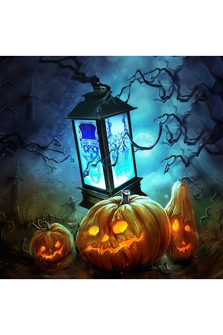 Halloween Korku Işığı Pilli Led Fener, 15cm X 5cm X 1 Adet 0-99