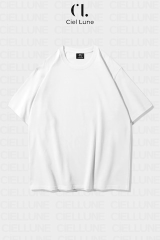 Nevermınd Unisex Kadın Erkek Saturn Baskılı Özel Tasarım Oversize Tişört Beyaz Beyaz