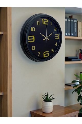 Prime Black 40 Cm Metal Modern Tasarım Duvar Saati Diğer