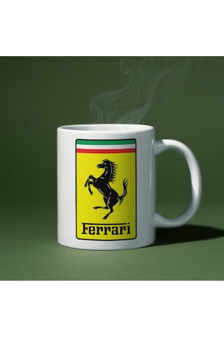Applucky Ferrari Logo Tarihçesi Baskı Kupa Bardak Beyaz
