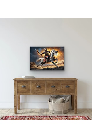 Atlı Osmanlı Askeri Kanvas Tablo 70x100cm Çok Renkli
