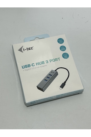 İ-tec Type-c Metal Hub 3 Port + Gigabit Ethernet Adaptör