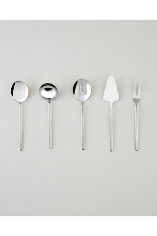 English Home Aurelia Paslanmaz Çelik 5'li Servis Seti 20,5x22,8x21,8x23,5x22 Cm Silver