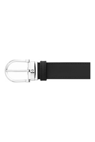 Montblanc Horseshoe Buckle 35 Mm Reversible Deri Kemer 128783 Siyah
