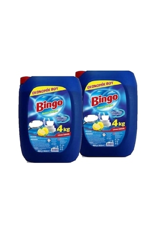 Bingo Limon Kokulu Sıvı Bulaşık Deterjanı 2 x 4 KG