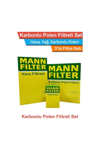 Citroen C5 1.6 E-hdı Dizel Euro5 Mann Filtre Bakım Seti 2011-2015 Hava+yağ+karbonlu Polen