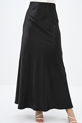 Koza Butik Kadın Dökümlü Saten Etek 6275-24 001