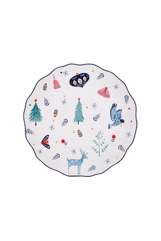 Emsan Infancy New Year Yılbaşı New Bone 2'li Pasta Tabağı 20.5 CM