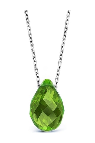 Argentum Concept - Kristal Peridot Taşlı Gümüş Kolye