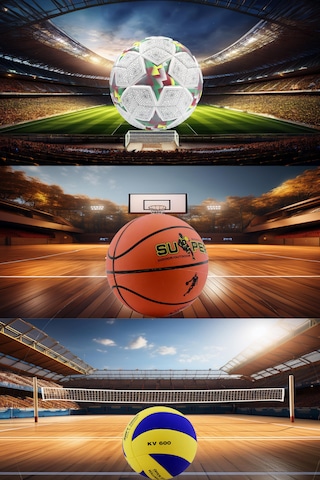 Alastor Basketbol Topu Hediyeli 2 Li Set Voleybol Topu Ve Futb... Mavi