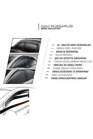 Toyota Corolla 93-98 Cam Rüzgarlığı Marka Mugen 4'lü