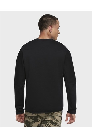 Siyah - Gri - Gümüş Erkek Bisiklet Yaka Sweatshirt Cu4505-010 M Nsw Tch Flc Crw Siyah - Gri - Gümüş