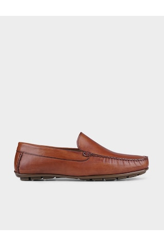Hakiki Deri Taba Erkek Loafer Ayakkabı Taba