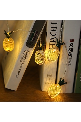 3m Demir Ananas Usb Tak Romantik Led Dize Tatil Işık, 20 Led Genç Tarzı Sıcak Peri Dekoratif Lamba Noel, Düğün, Yatak Odası Sıcak Beyaz Diğer