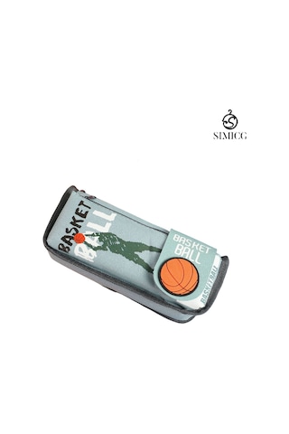 Karikatür Çift Katmanlı Basit Büyük Kapasiteli Öğrenci Kırtasiye Çantası Yeşil