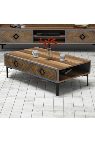 Variant Samba Orta Sehpa - Ceviz/Mavi