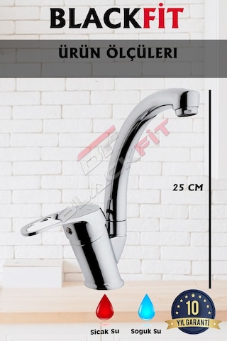 Mix Eviye Bataryası Çift Su Girişli Aç Kapa Mutfak Bataryası Krom