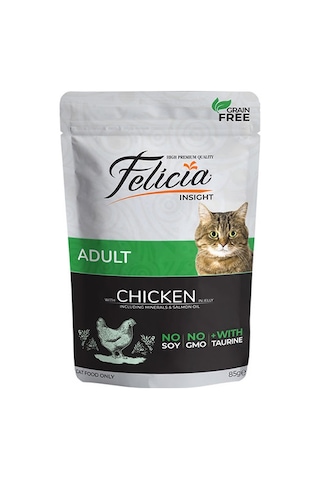 Felicia Pouch Jelly Tavuklu Ve Taurinli Tahılsız Yetişkin Kedi Konservesi 6 Adet 85 Gr 118-20013.02