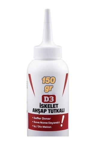 İskelet Ahşap Tutkalı Hazır 150 Gram Şeffaf D3 Tahta Mdf Sunta Kumaş Kağıt Dıy Uygulama Yapıştırıcı
