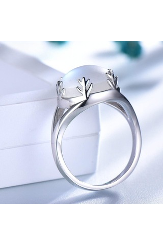 Yeşil Moda 925 Ayar Gümüş Yüzük Kadın Yüzük Aurora Mehtap Renkli Taş Yüzük Takı